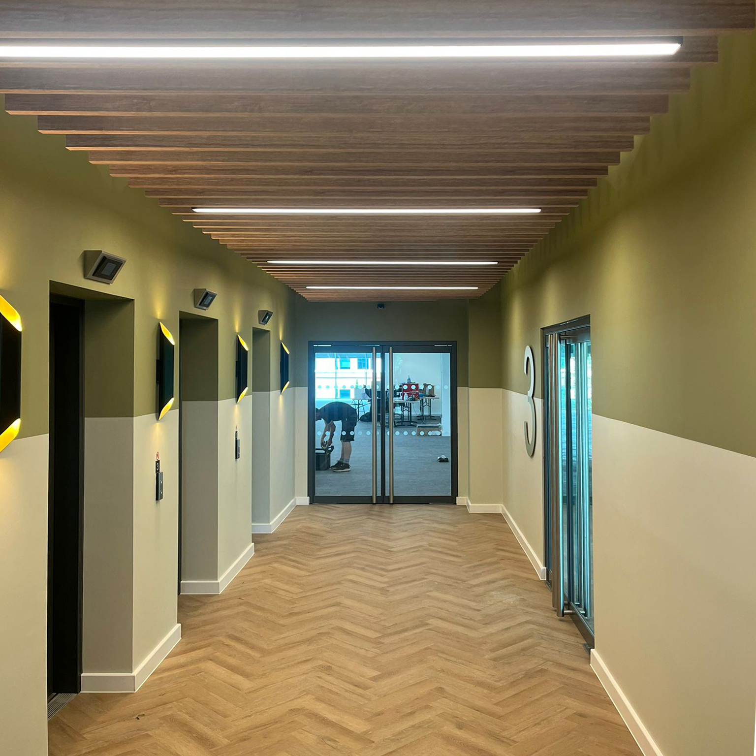 acoustic ceiling baffles printed wood
